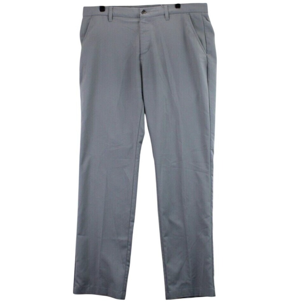 Adidas Mens Gray‎ Flat Front Golf Pants Size 34x32 Performance Stretch